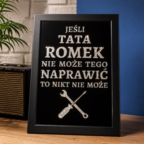 Plakat dla taty złota rączka personalizowany prezent na Dzień Ojca