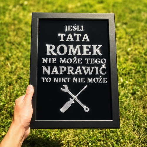 Plakat dla taty złota rączka personalizowany prezent na Dzień Ojca