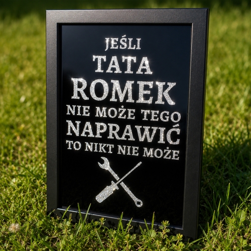 Plakat dla taty złota rączka personalizowany prezent na Dzień Ojca