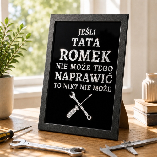Plakat dla taty złota rączka personalizowany prezent na Dzień Ojca