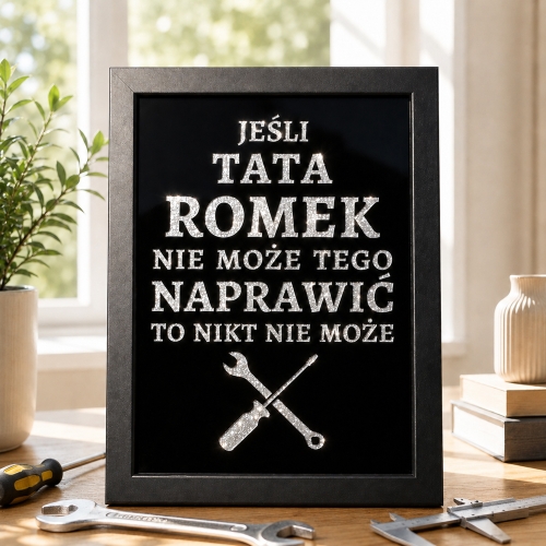 Plakat dla taty złota rączka personalizowany prezent na Dzień Ojca