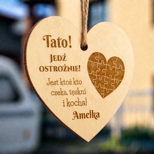 PREZENT NA DZIEŃ OJCA zawieszka do samochodu ze zdjęciem