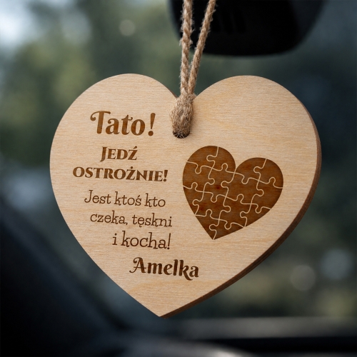PREZENT NA DZIEŃ OJCA zawieszka do samochodu ze zdjęciem