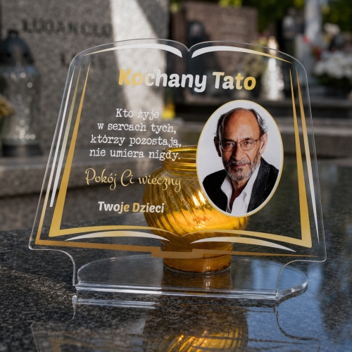 Statuetka pod znicze dla taty ze zdjęciem XXL