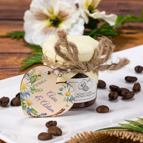 ZESTAW KONFITURA I BRELOK podziękowanie dla gości ślub wesele