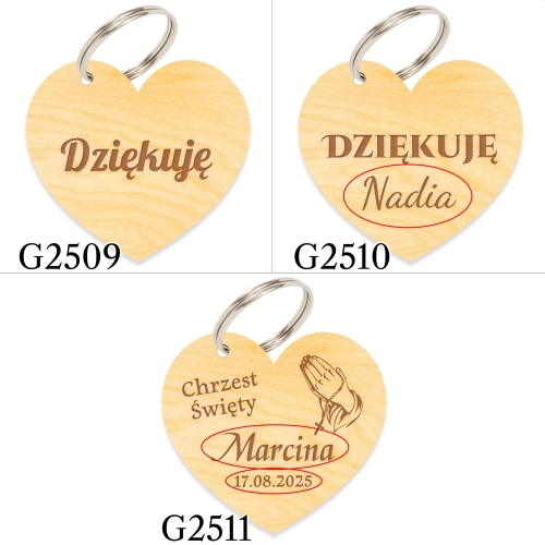 Breloczek PODZIĘKOWANIE dla gości NA CHRZEST grawer