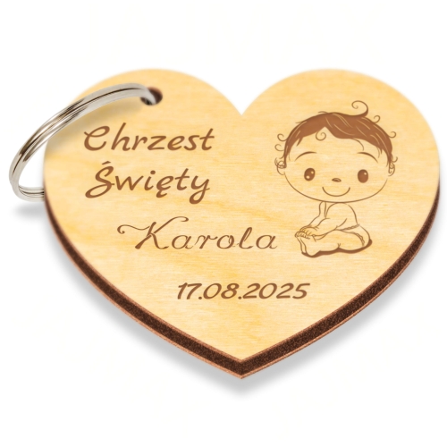 Breloczek PODZIĘKOWANIE dla gości NA CHRZEST grawer