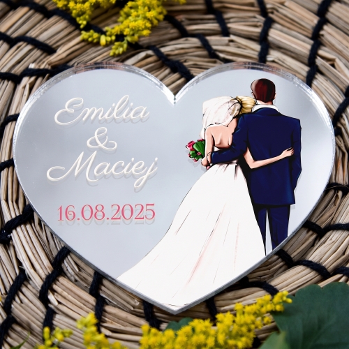 Podziękowania dla Gości na Ślub Srebrny Magnes Serce