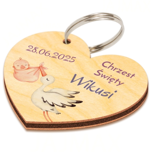 BRELOCZEK upominki dla gości chrzest nadruk