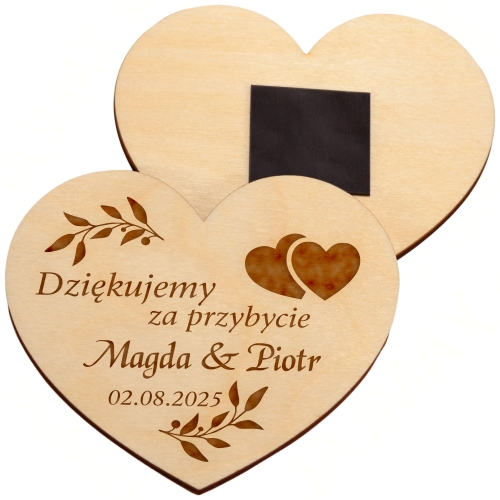Magnes serce PODZIĘKOWANIE DLA GOŚCI ślub wesele grawer