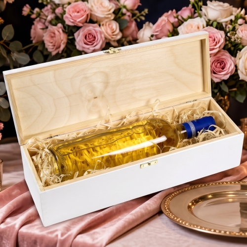 Prezent na Ślub Biała Skrzynka na Wino z Personalizacją
