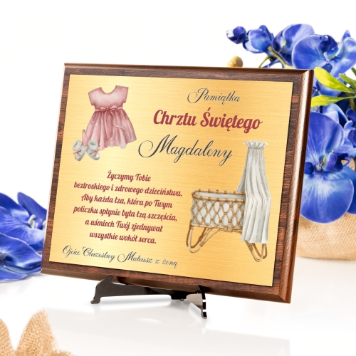 OBRAZEK ZŁOTY chrzest święty nadruk