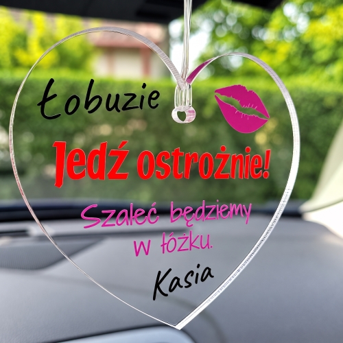 Prezent na Dzień Chłopaka i Walentynki dla Niego Zawieszka do Auta