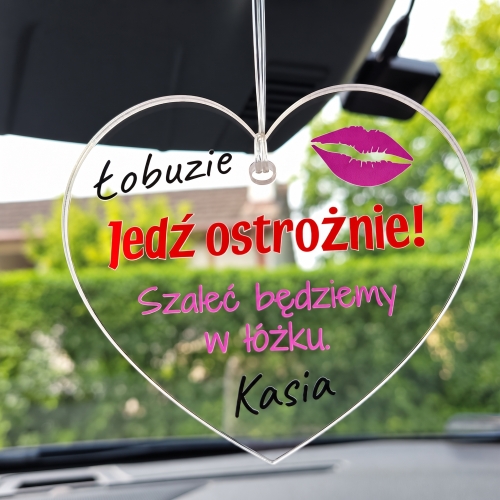 Prezent na Dzień Chłopaka i Walentynki dla Niego Zawieszka do Auta