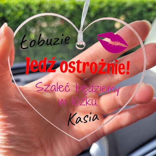 Prezent na Dzień Chłopaka i Walentynki dla Niego Zawieszka do Auta