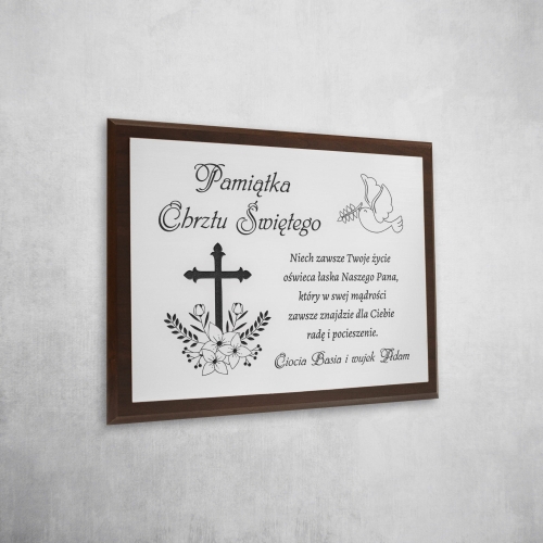 OBRAZEK SREBRNY na chrzest grawer 