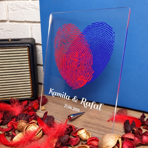 Statuetka FINGERPRINTS z Odciskami Palców na Walentynki i Rocznicę