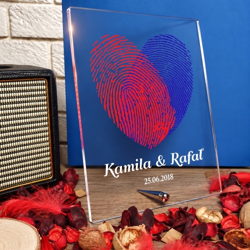 Statuetka FINGERPRINTS z Odciskami Palców na Walentynki i Rocznicę