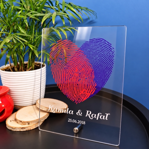 Statuetka FINGERPRINTS z Odciskami Palców na Walentynki i Rocznicę