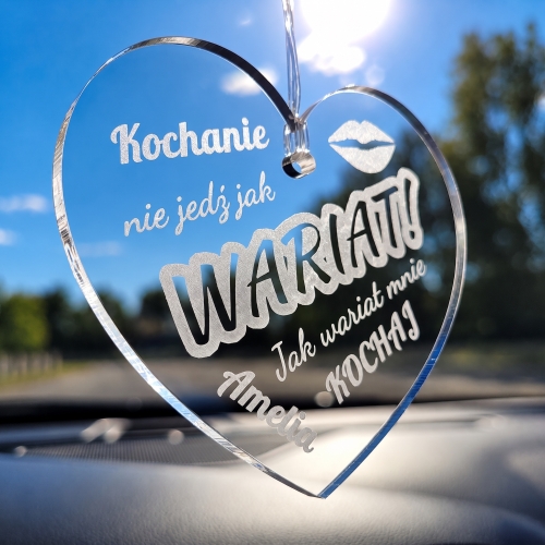 Zawieszka do Auta z Grawerem Prezent na Dzień Chłopaka i Walentynki