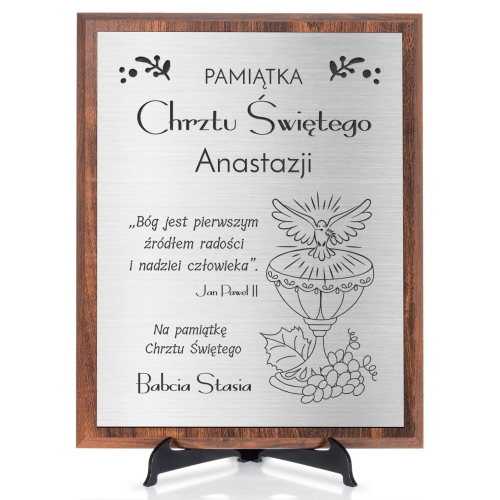 OBRAZEK SREBRNY na chrzest grawer 