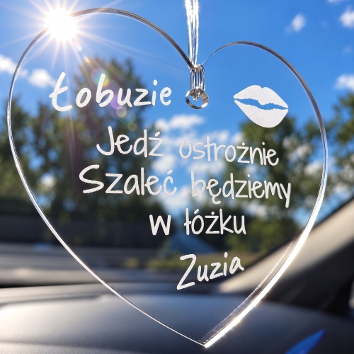 Zawieszka Serce Łobuzie Jedź Ostrożnie na Dzień Chłopaka i Walentynki
