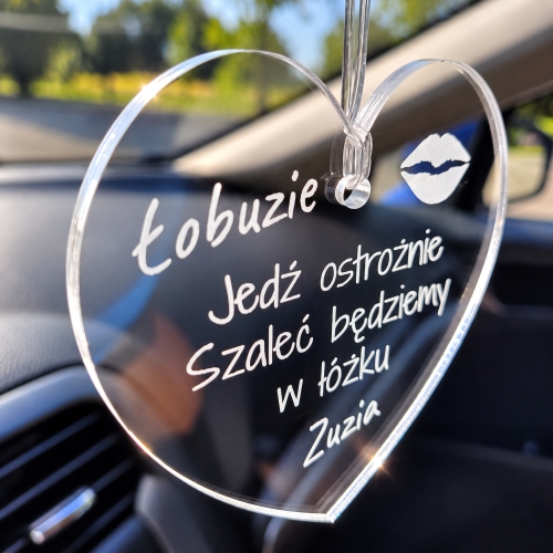 Zawieszka Serce Łobuzie Jedź Ostrożnie na Dzień Chłopaka i Walentynki