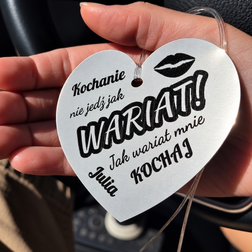 Srebrna Zawieszka Wariat z Imieniem na Dzień Chłopaka i Walentynki