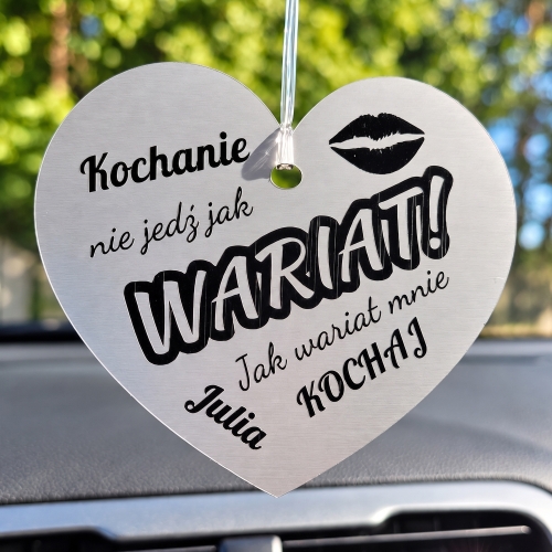 Srebrna Zawieszka Wariat z Imieniem na Dzień Chłopaka i Walentynki