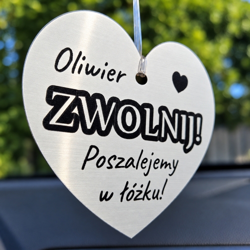 Srebrna Zawieszka Serce z Imieniem na Dzień Chłopaka i Walentynki