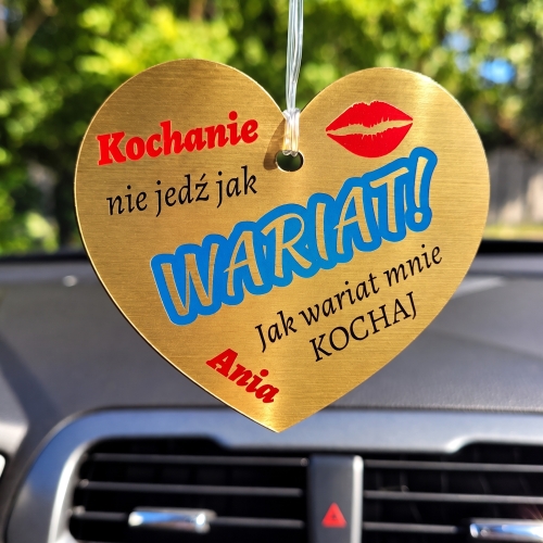 Prezent dla Kierowcy na Dzień Chłopaka i Walentynki Zawieszka WARIAT