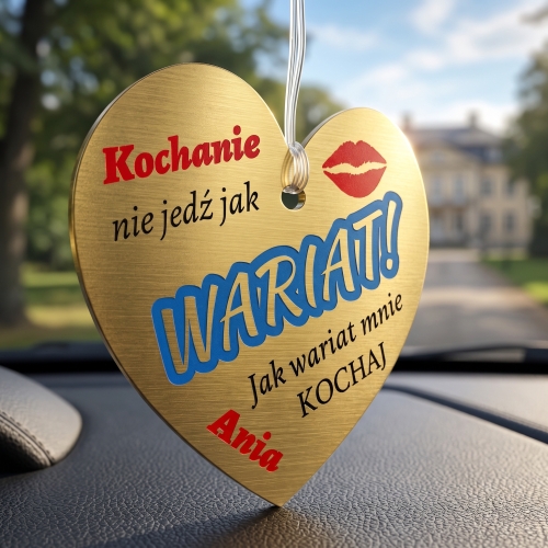 Prezent dla Kierowcy na Dzień Chłopaka i Walentynki Zawieszka WARIAT