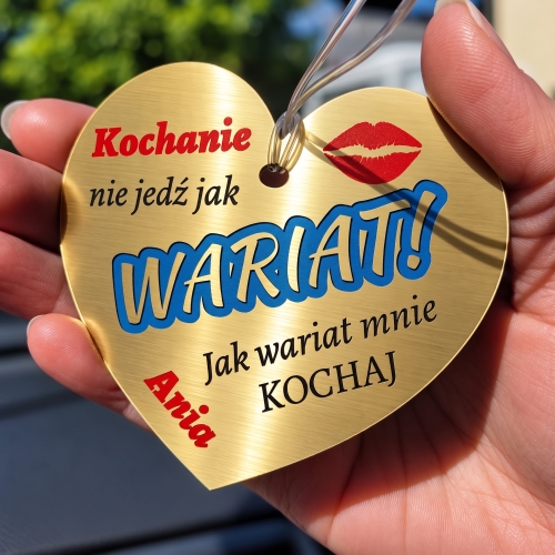 Prezent dla Kierowcy na Dzień Chłopaka i Walentynki Zawieszka WARIAT