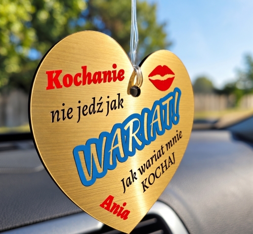 Prezent dla Kierowcy na Dzień Chłopaka i Walentynki Zawieszka WARIAT