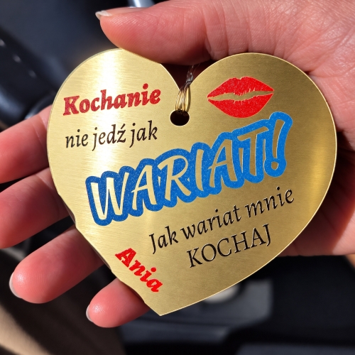 Prezent dla Kierowcy na Dzień Chłopaka i Walentynki Zawieszka WARIAT