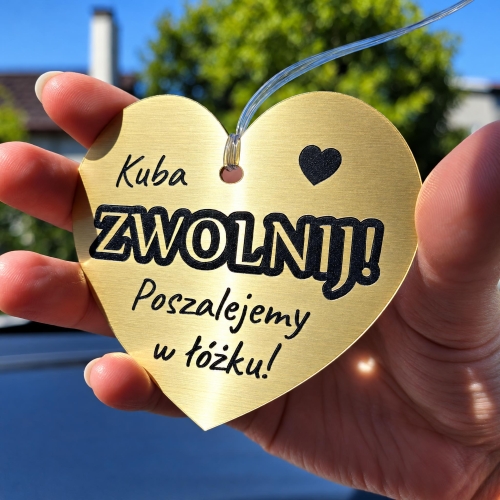 Zawieszka Serce Zwolnij z Imieniem na Dzień Chłopaka i Walentynki