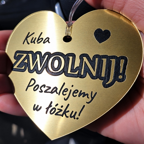 Zawieszka Serce Zwolnij z Imieniem na Dzień Chłopaka i Walentynki