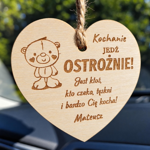 ZAWIESZKA DO SAMOCHODU Jedź ostrożnie prezent na Dzień Chłopaka