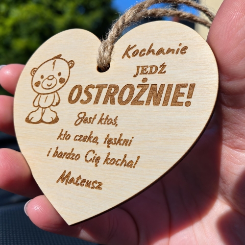 ZAWIESZKA DO SAMOCHODU Jedź ostrożnie prezent na Dzień Chłopaka