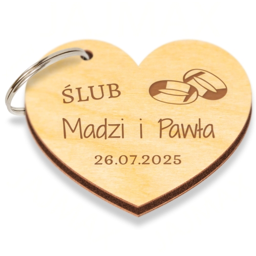 Zestaw brelok praliny UPOMINKI DLA GOŚCI na ślub wesele grawer