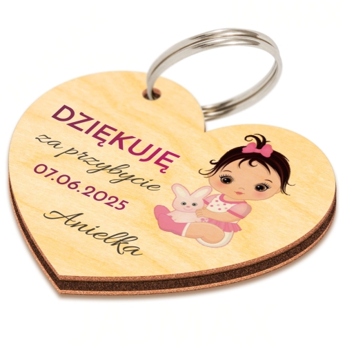 Zestaw BRELOCZEK CUKIERKI podziękowanie chrzest dla gości nadruk