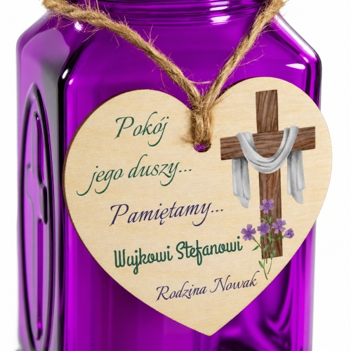 Drewniana Zawieszka na Znicz Personalizowana Dekoracja na Grób