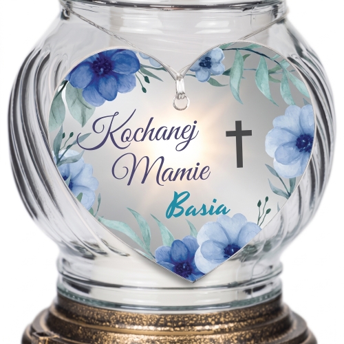 Personalizowana Zawieszka Serce na Znicz Dekoracja na Grób