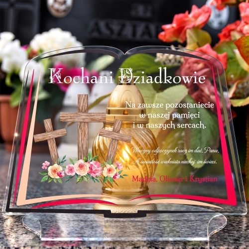 Personalizowana Księga na Grób XXL Podstawka na Znicz