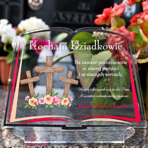 Personalizowana Księga na Grób XXL Podstawka na Znicz