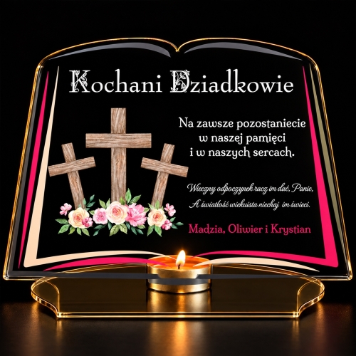 Personalizowana Księga na Grób XXL Podstawka na Znicz