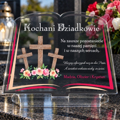 Personalizowana Księga na Grób XXL Podstawka na Znicz