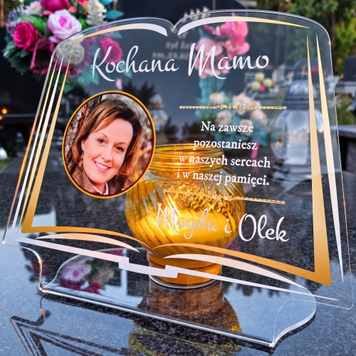Personalizowana Księga na Grób ze Zdjęciem i Tekstem Pod Znicz XXL