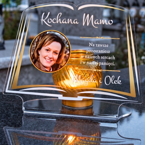 Personalizowana Księga na Grób ze Zdjęciem i Tekstem Pod Znicz XXL