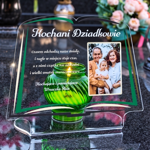 Personalizowana Podstawka pod Znicz na Grób ze Zdjęciem i Tekstem XXL